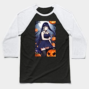 Kawaii Anime Girl With Moonlight Glow Baseball T-Shirt